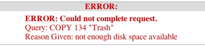 full mailbox bounce message