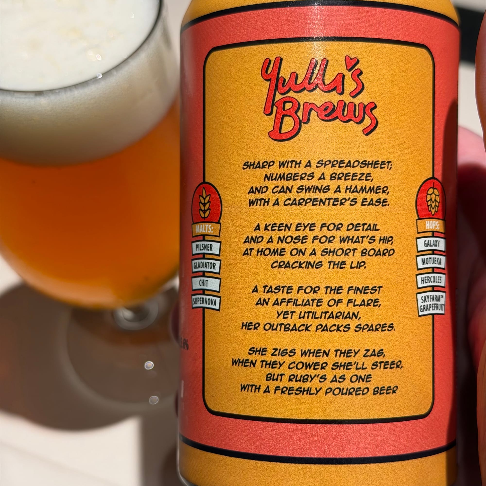 Yulli's Brews Ruby Pink Grapefruit IPA detail