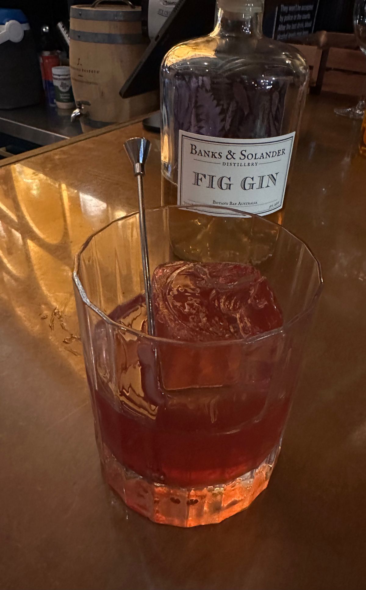 Fig Gin, goat cheese, honey, citrus, GSM