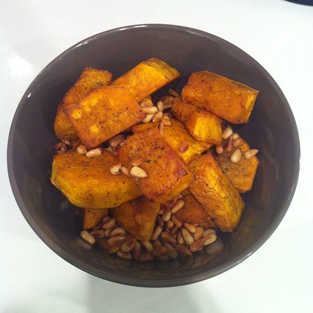 butternut squash with pine nuts...