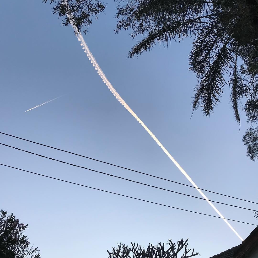 “Contrails are composed primarily of...