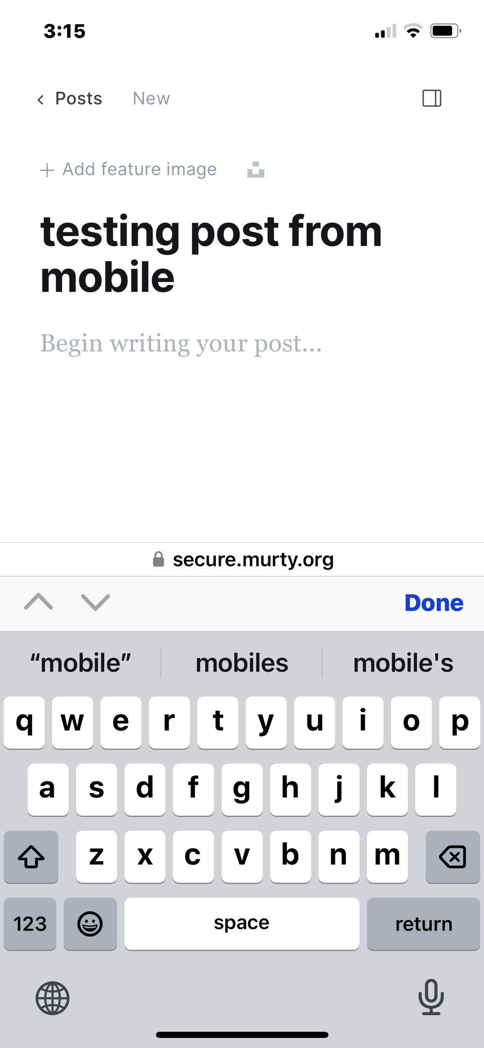 testing post from mobile