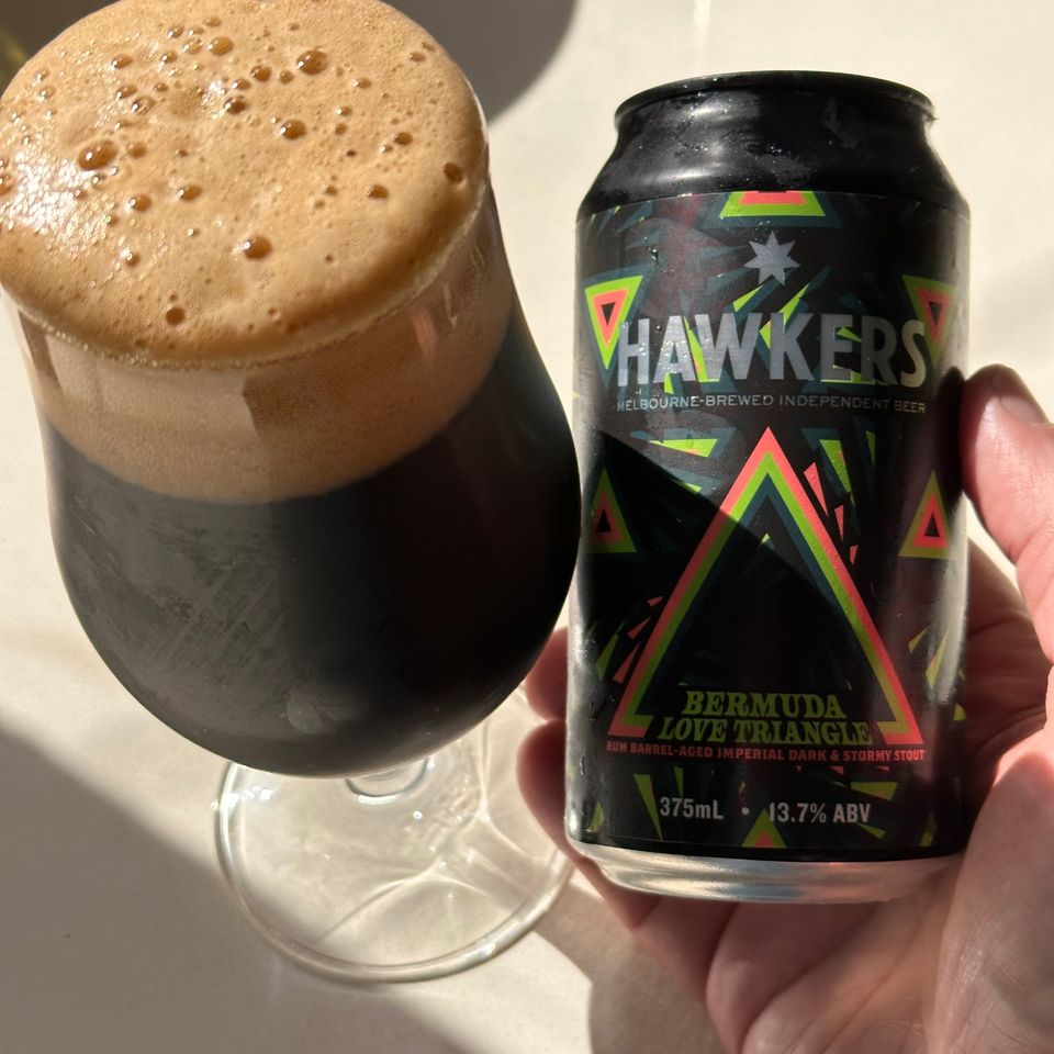 Day 25! Hawkers Bermuda Love Triangle Rum Barrel-Aged Imperial Dark & Stormy Stout