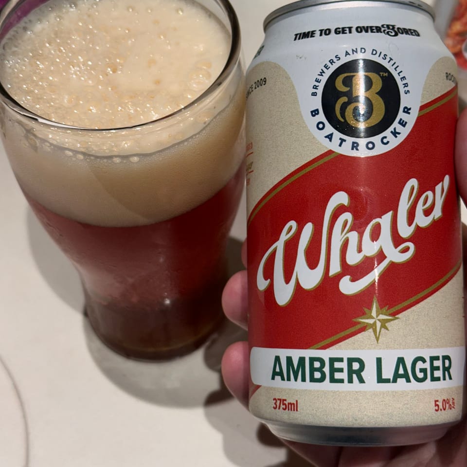 Boatrocker Brewers and Distillers Whaler Amber Lager