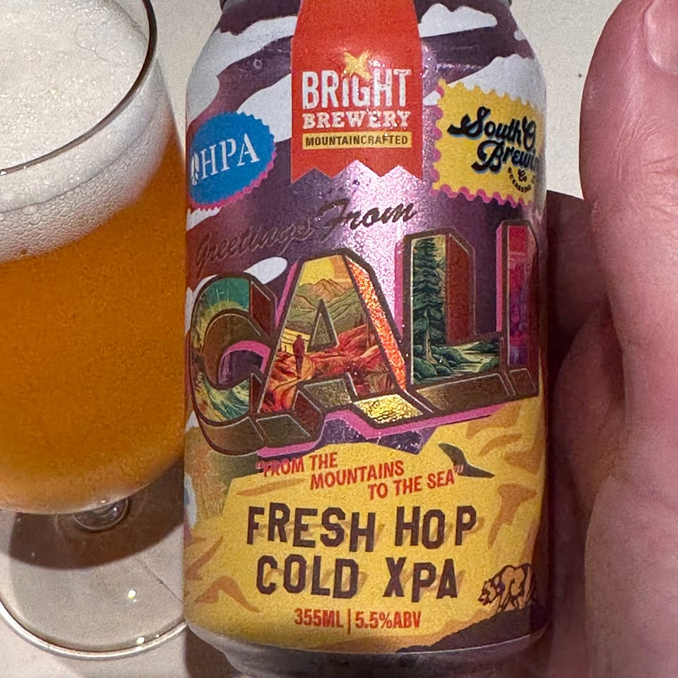 Bright Greetings from Cali Fresh Hop Cold XPA